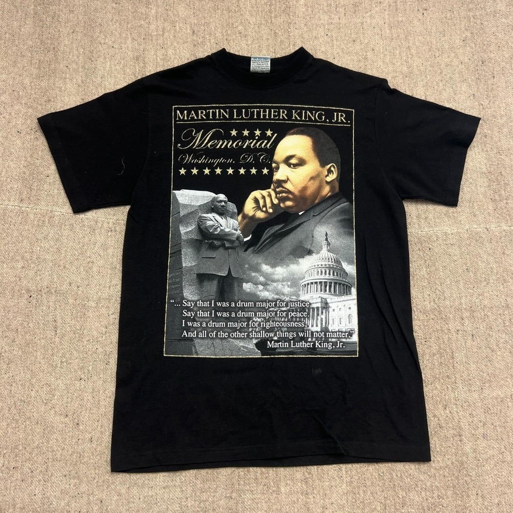 Vintage Martin Luther King Jr Shirt Mens Large Black 2000s Memorial‎ Phat Doc